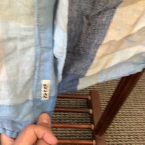 Tommy Bahama relax blue plaid modern fit short sleeve 100% linen mens large - Picture 9 of 9